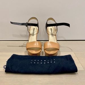 Vera Wang Lavender Nude & Black Heeled Sandals